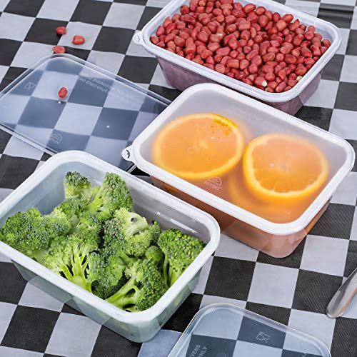 [60 Pack, 30 OZ] E-Gtong Food Prep Storage Containers with Lids, 100% Leak Proof Plastic Freezer Containers with Lids BPA Free Meal Prep Containers with Lids Stackable Deli Containers