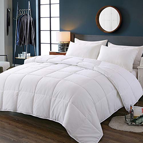 Decroom White Comforter,Down Alternative Quilted Duvet Insert King,Moisture-Wicking Treament,Light Weight and Soft for All Season King