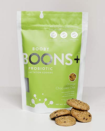 Booby Boons+ Probiotic Lactation Cookies, Orange Chia Chocolate, 10.5 oz New Larger Bag, 1 Billion Probiotics per Serving, Wheat-Free, Fenugreek-Free & Soy-Free. Small Batch Love By Stork and Dove.