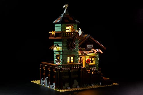Brick Loot LED Lighting Kit for Lego Old Fishing Store - 21310 (Lego Set NOT Included)