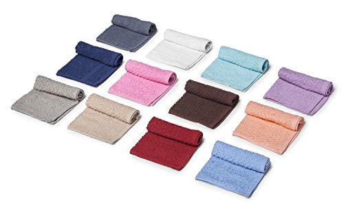 Book Cover Terry Towel Wash Cloths made with 100% Cotton Ultra Absorbent and Lint Free 12 Pack Towel Sets. Size 12â€X12â€