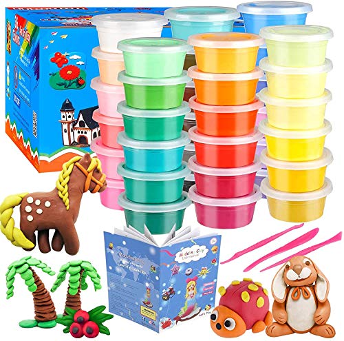36 Colors Air Dry Clay Modeling Clay, Moulding Craft Clay, Super Light Clay Set for Kids and Teens with Tools, Creative Art DIY Crafts Clay Dough, Best Gift for Kids