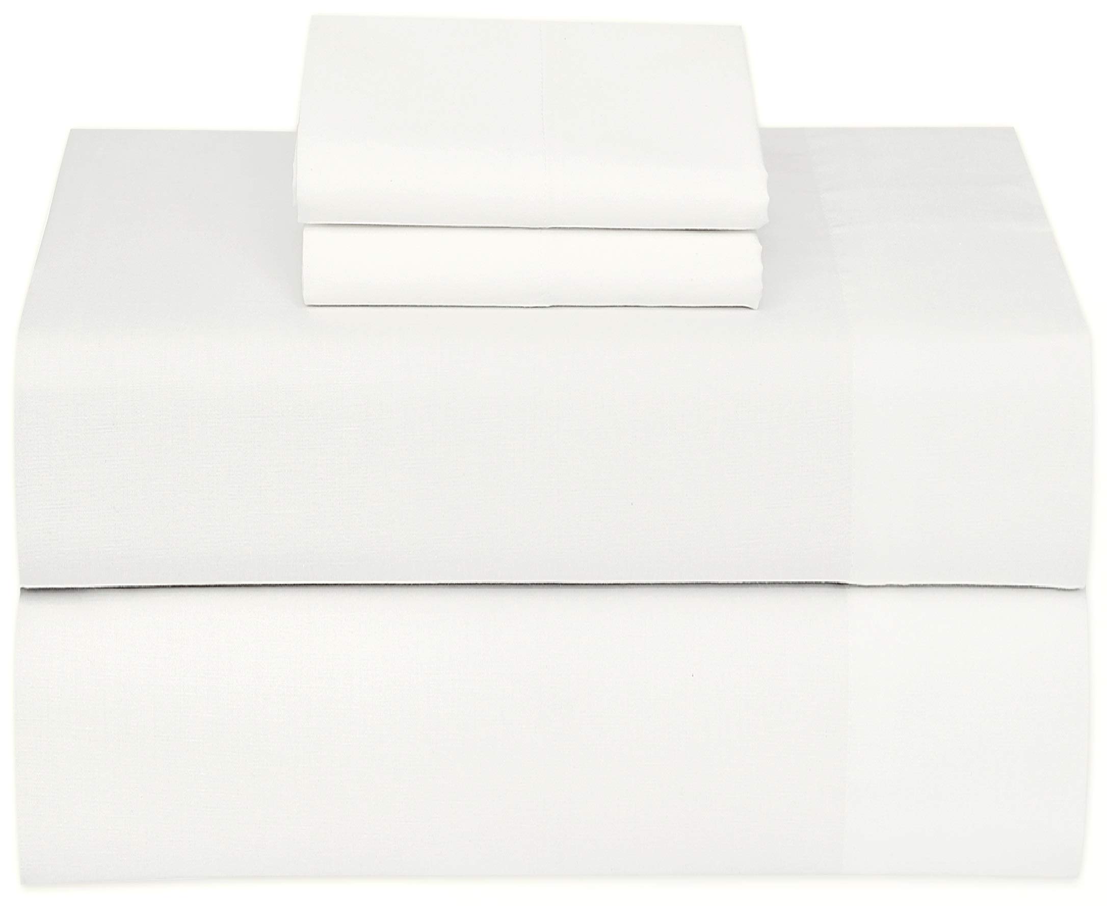 Book Cover Ruvanti 100% Cotton 4 Piece Jersey Creamy White Fabric Sheets Queen Deep Pocket Super Soft Breathable Moisture Wicking Bed Sheet Set Include Flat Sheet, Fitted Sheet & 2 Pillowcases