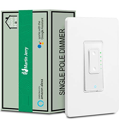 Smart Dimmer Switch by Martin Jerry | ETL Listed, Supports LED, 2.4G WiFi, Voice Control via Echo & Google Home, a Neutral Wire is Necessary for Installation
