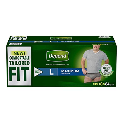 Book Cover Depend FIT-Flex Max Absorbency Underwear for Men: Large - 84 ct.