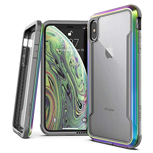 Raptic Shield, Compatible with Apple iPhone Xs Max (Formerly Defense Shield) - Military Grade Drop Tested, Anodized Aluminum, TPU, and Polycarbonate Protective Case for Apple iPhone Xs Max, Iridescent