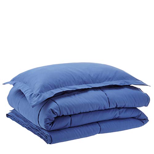 Book Cover AmazonBasics Down-Alternative Comforter Set with Sham - Navy, Twin