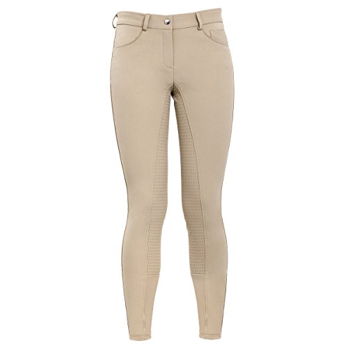 HR Farm Women's Full Seat Silicone Grip Breeches Horse Riding Jodhpurs (1 Beige, 26)