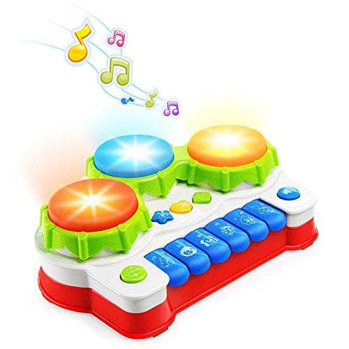 NextX Baby Musical Toys, Toddler Learning Music Drum Piano Toy, Development Musical Toy for 6 Months Infant Baby, with Music and Lighting Up