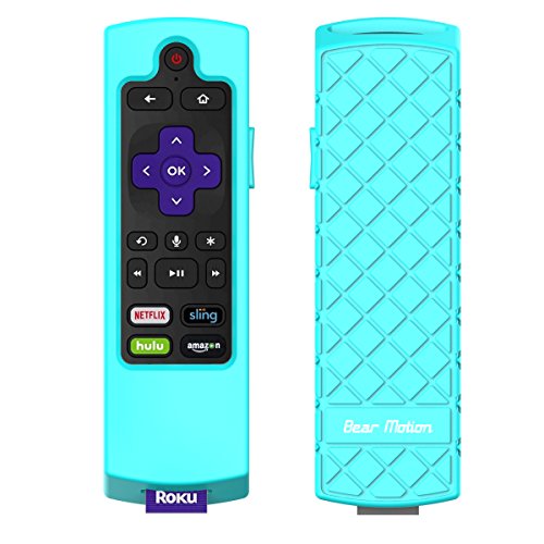 Bear Motion Case for Roku 2017 Remote Controller - Silicone Shock Resistant Cover for Ruko 2017 Remote Controller (Streaming Stick/Stick + / Express 2017, Green)