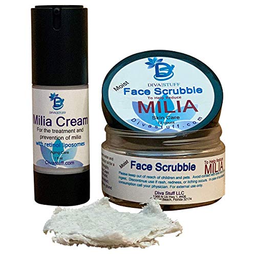 Milia Treatment Set, Helps Dissolve and Reduce Milia, With Salicylic Acid, Sandalwood, Olive Squalene, Face Scrubbies and Face Cream Set