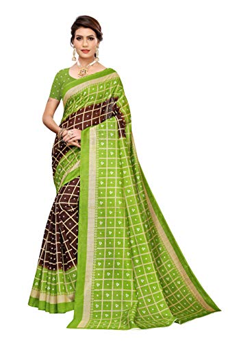 Kanchan Women's Cotton Silk Dress Material (KSH Monika Mehandi_Multi-Coloured_Free Size)