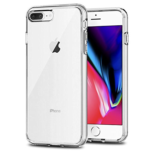 Book Cover TENOC Phone Case Compatible for Apple iPhone 8 Plus and iPhone 7 Plus 5.5 Inch, Crystal Clear Ultra Slim Cases Soft TPU Cover Full Protective Bumper