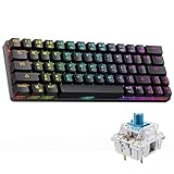 DIERYA DK63 60% Wireless Mechanical Gaming Keyboard | Bluetooth/2.4G/Wired | RGB Backlit | Anti-Ghosting Compact 63-Keys Mini Keyboard | with Pink Linear Switch | for Win Laptop PC Typist-Black