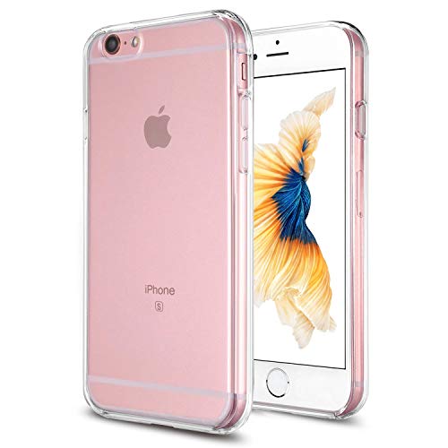 Book Cover TENOC Phone Case Compatible for iPhone 6S Plus and iPhone 6 Plus 5.5 Inch, Crystal Clear Ultra Slim Cases Soft TPU Cover Full Protective Bumper
