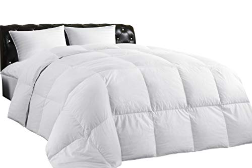 Book Cover Lightweight Down Comforter (Twin), All-Season Medium Warmth, 100% Cotton Cover, Quilted Duvet with Corner Tabs, Soft Comfortable, White Duck Feather Down, Machine Washable, 68