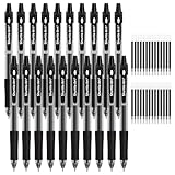 Shuttle Art Black Gel Pens, 48 Pack(20 Pens with 28 Refills) Retractable Medium Point Rollerball Gel Ink Pens Smooth Writing with Comfortable Grip for Office School Home Work