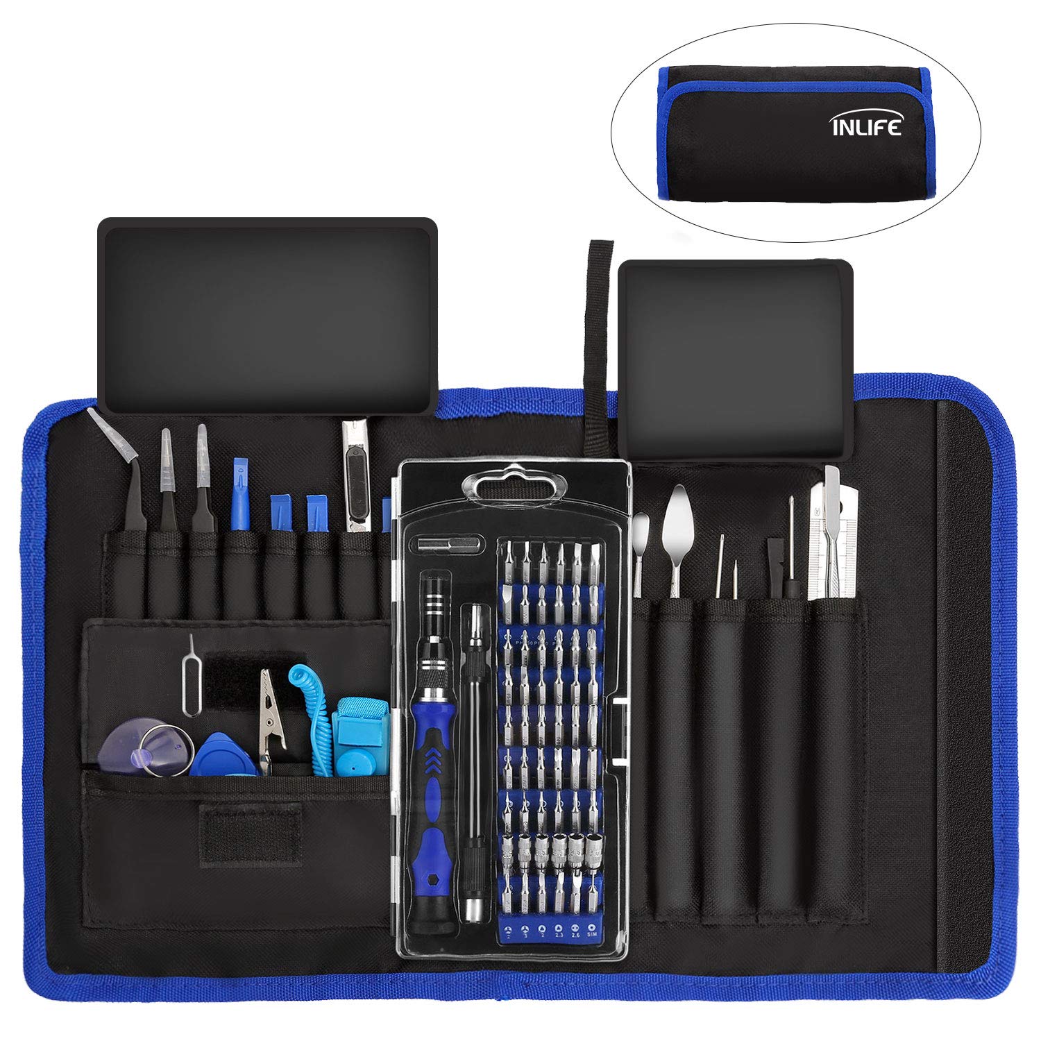Book Cover 81 in 1 Professional Electronics Magnetic Driver Kit with Portable Bag for Laptop, iPhone, iPad, Cellphone, PC, Computer,iPod,Repair Tools Kit, Precision Screwdriver Set with Flexible Shaft