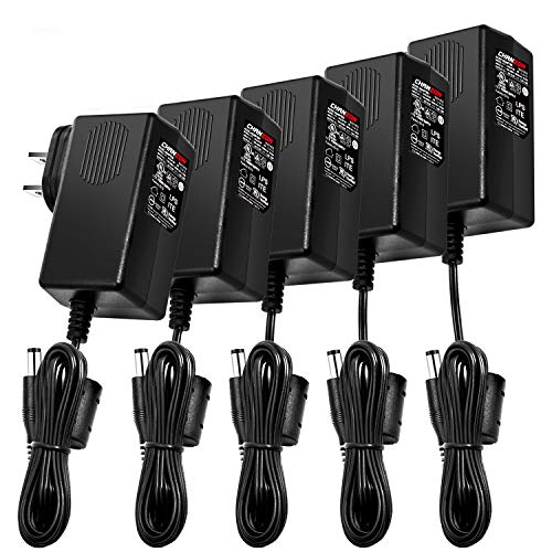 Chanzon 12V 1A UL Listed 12W AC DC Switching Power Supply Adapter (Input 100-240V, Output 12 Volt 1 Amp, 6Ft Cord, 12 Watt Max) Wall Wart Transformer Charger for DC12V Security CCTV Camera (5-Pack)