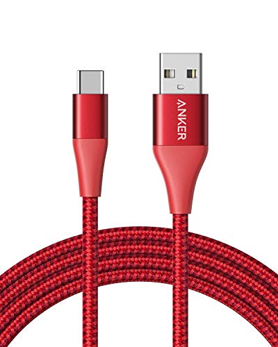 Anker Powerline+ II USB-C to USB-A Cable (6ft), for Samsung Galaxy S10 / S9 / S9+ / S8/S8+/Note 8, LG V20/G5/G6, iPad Pro 2018 and More (Red)