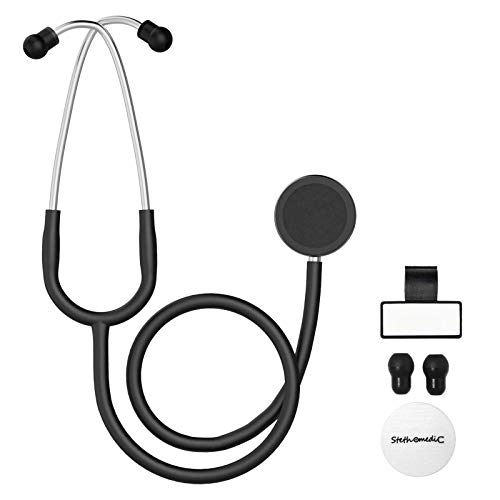 Book Cover FriCARE Dual Head Stethoscope For Medical And Home By , Classic Lightweight Design, Stethoscope For Adult, Gift For Nurses, Doctors, Medical Students, 28 Inch (Black)