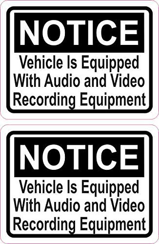 StickerTalk Notice Audio and Video Recording Vinyl Stickers, 3 inches by 2.25 inches