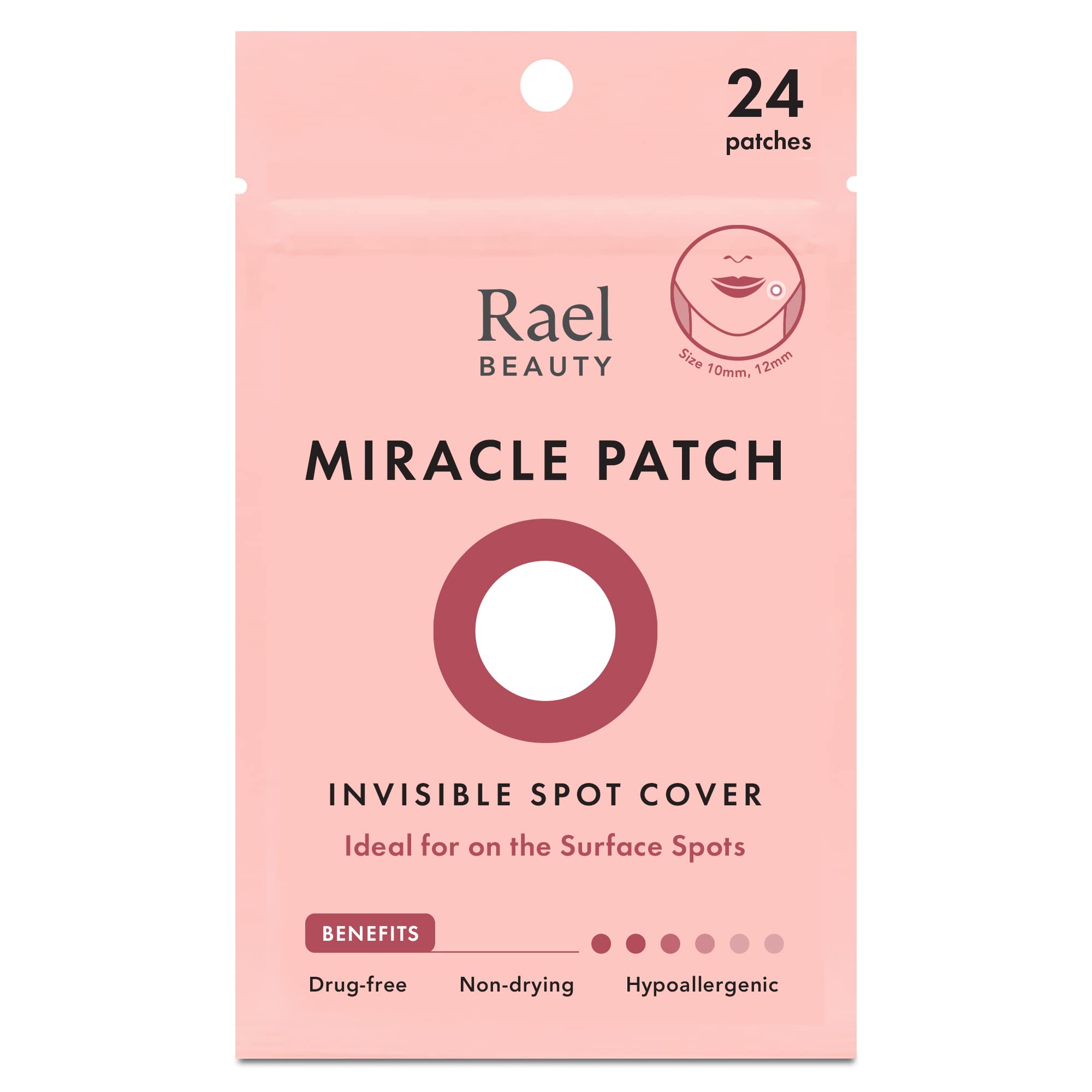Book Cover Rael Pimple Patches Miracle Invisible Spot Cover - Hydrocolloid Acne Pimple Patches for Face, Blemishes and Zits Absorbing Patch, Breakouts Spot Treatment for Skin Care, Facial Stickers, 2 Sizes (24 Count) 24 Count (Pack of 1)