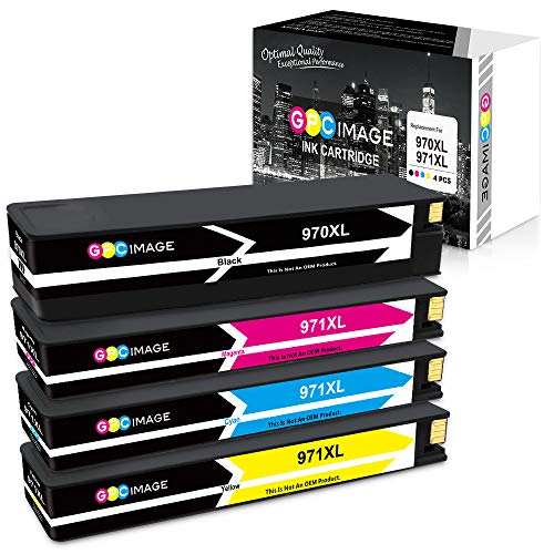 GPC Image 4 Pack Remanufactured Ink Cartridge Replacement for HP 970XL 970 XL 971XL 971 XL for HP Officejet Pro X476dw X576dw X476dn X451dw X551dw X451dn printer (1 Black, 1 Cyan, 1 Magenta, 1 Yellow)