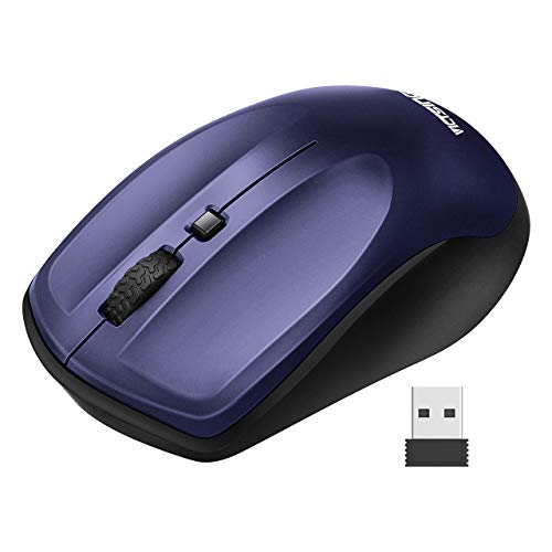 Book Cover VicTsing Wireless Mouse for Laptop, Portable Ergonomic Mouse- Match Your Hand Better, 3 Adjustable DPI Levels, Power On-Off Switch, Up to 18 Months Battery Life, USB Computer Mouse for both Hand-Blue