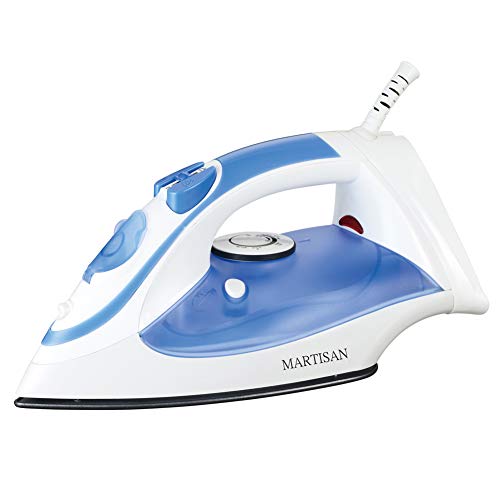Book Cover MARTISAN Steam Iron for Clothes, Non-Stick Soleplate Iron, Variable Temperature and Steam Control, Self-Cleaning Function, Blue