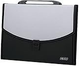 Hjkiopc Expanding File Folder Organizer, Black, Letter, Plastic, 13 Pockets, 6 Color Labels, A4 and Letter Size