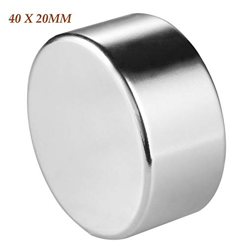 Wukong N52 Permanent Magnet Disc Powerful Cylindrical Neodymium Rare Earth Magnets, DIY Scientific, Craft, and Office Magnets (40x20MM)