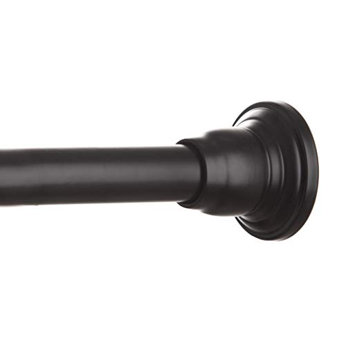 BINO Rust Proof Aluminum Tension Shower Curtain Rod - Black - 42" to 72" - Adjustable Bathroom Curtain Rod Shower Rod Tension Rod Pole Tension Shower Rod