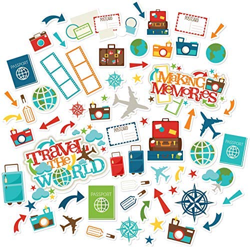 Paper Die Cuts - Travel The World - Over 60 Cardstock Scrapbook Die Cuts - by Miss Kate Cuttables