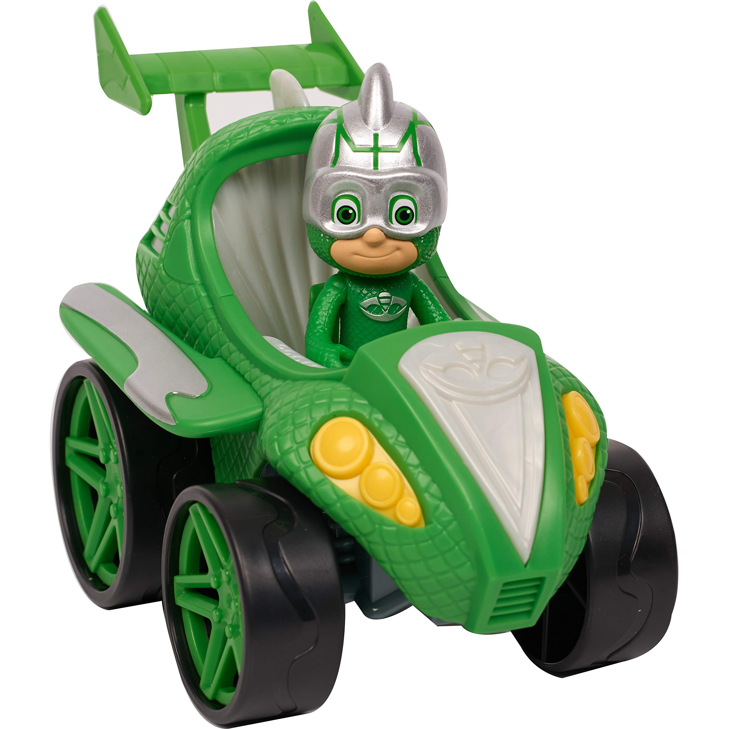Book Cover PJ Masks Power Racers Vehicles, Articulated Gekko Figure and Gekko Mobile, Green