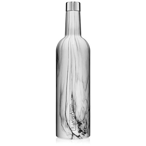 BrÃ¼Mate Winesulator 25 Oz Triple-Walled Insulated Wine Canteen Made Of Stainless Steel, 24-hour Temperature Retention, Shatterproof, Comes With Matching Silicone Funnel (Marble)