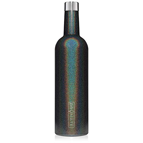 BrÃ¼Mate Winesulator 25 Oz Triple-Walled Insulated Wine Canteen Made Of Stainless Steel, 24-hour Temperature Retention, Shatterproof, Comes With Matching Silicone Funnel Glitter Charcoal)