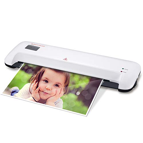 Bonsaii 13-inch Laminator with Quick 3-Minute Warm-up, 300mm/min Speed with 2 Rollers Both Hot and Cold, Max 330mm(A3 Size) Width for Documents, Photos, Cards with Release Switch, White(L309-A)