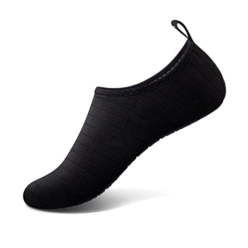 SIMARI Unisex Water Sports Shoes Barefoot Slip-on Indoor Outdoor Sports Activities SWS001 Stripe Black