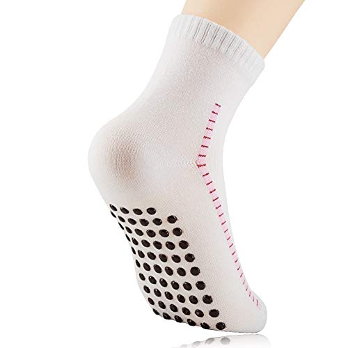 Book Cover Magnetic Fiber Therapy Socks Non Skid/Slip Socks Women Hospital Slipper Socks with Grips Home Care Gripper Socks