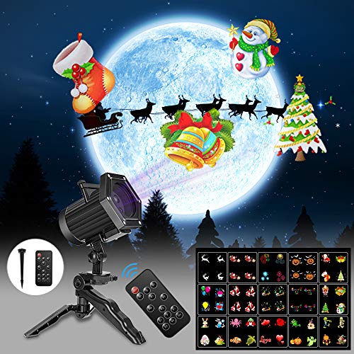 UNIFUN 15 Pattern LED Projector Light, Dynamic Outdoor Christmas Lights, Spotlights Decoration for Holidays & Parties