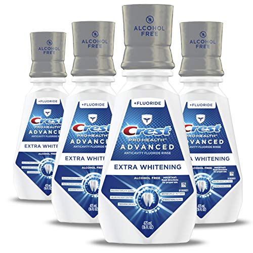 Crest ProHealth Advanced Mouthwash With Extra Whitening Energizing Mint Flavor 16 fl oz. Pack of 4