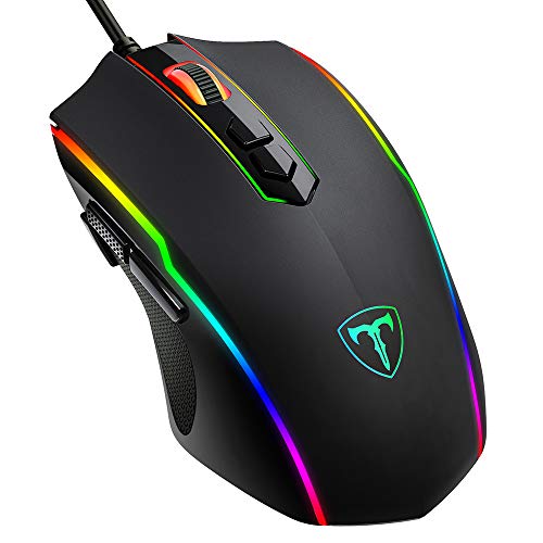 Book Cover PICTEK Gaming Mouse Wired, RGB Chroma Backlit Gaming Mouse, 8 Programmable Buttons, 7200 DPI Adjustable, Comfortable Grip Ergonomic Optical PC Computer Gaming Mice with Fire Button, Sega Genesis Acces