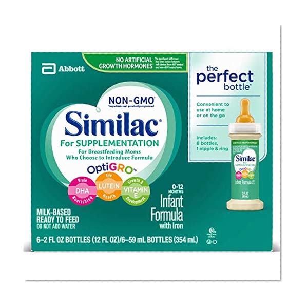 Book Cover Similac For Supplementation Infant Formula with Iron, Ready-to-Feed Bottles, 2 Ounce, (Pack of 48)