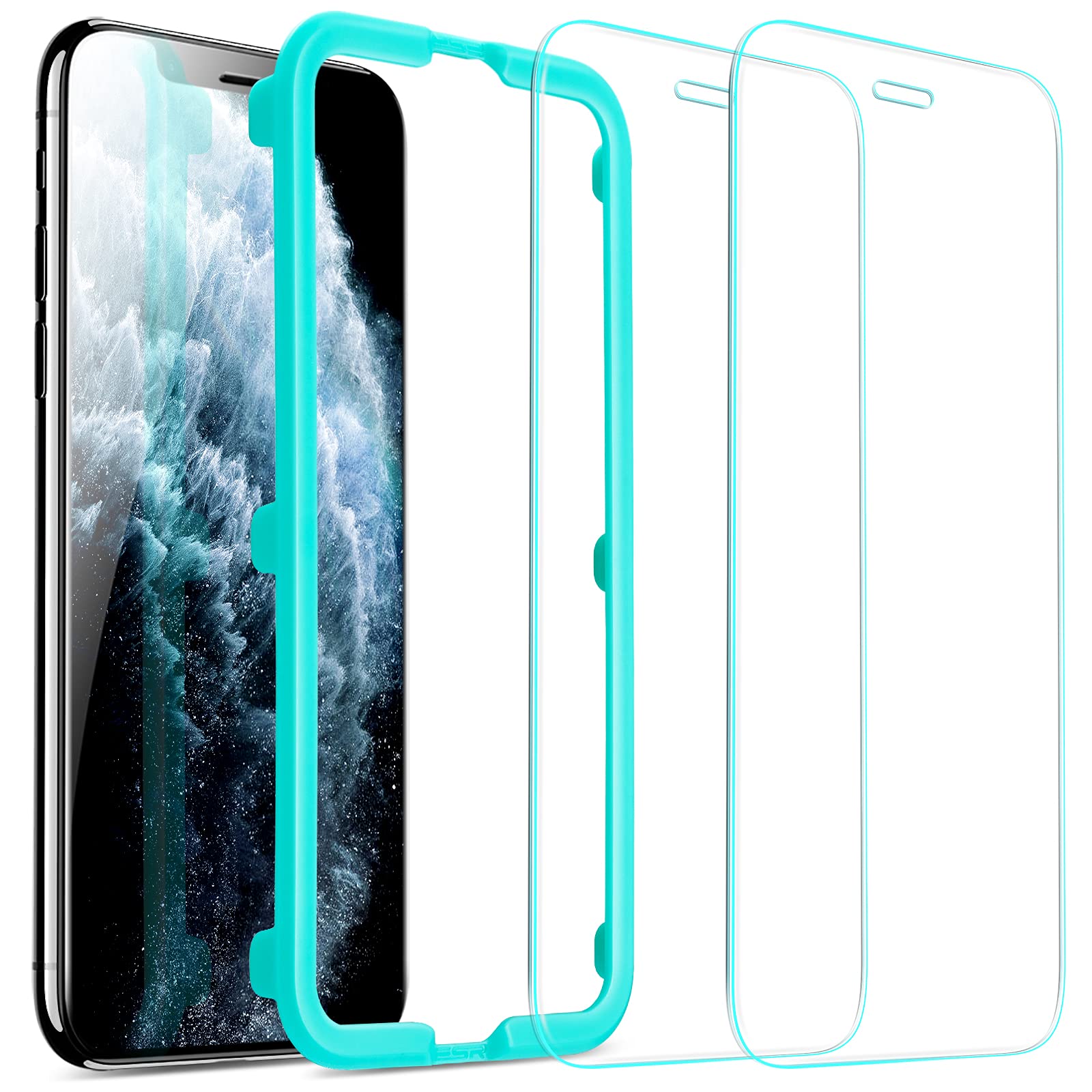 Book Cover ESR Tempered-Glass Screen Protector Compatible with iPhone 11 Pro Max/iPhone XS Max, Easy Installation Frame, Case Friendly, Premium Tempered-Glass Screen Protector for iPhone 6.5 Inch (2019), 2 Pack