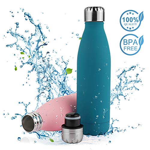 Solocil Bouteille d'eau isolée en Acier Inoxydable - Couche Double, 500ml Bouteille d'eau isolée Revêtement résistant aux Rayures sans BPA