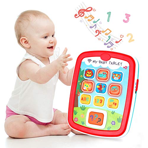 Infant Toys Baby Tablet Learning Educational Activity Center for 6 12 18 Month up Boys and Girls with Music Light ABC Numbers Color Games Baby Toys for First Birthday