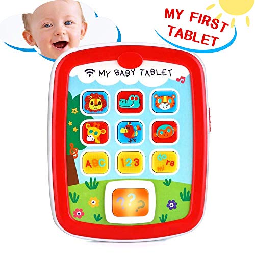 VATOS Toddler Learning Tablet for 1 Year Old, Baby Ipad for 6M -12M -18M+ with Music & Light, Travel Toy Tablet with Easy ABC Toy, Numbers & Color | My First Learning Tablet
