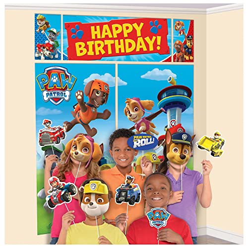 Book Cover Amscan Paw Patrol Scene Setters & Props - Birthday Party, 1 Set