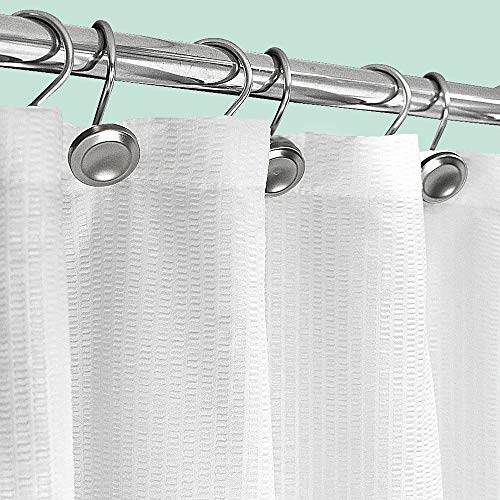 Book Cover Sunlit Design Extra Long Polyester Blend Fabric 3D Textured Extra Long Shower Curtain, Machine Washable, Water Repellent for Bathroom Showers and Bathtubs - 70